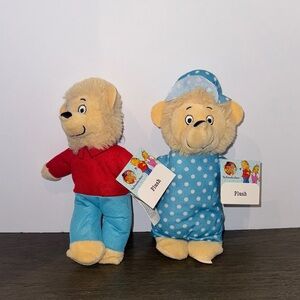 NEW PBS Kids Berenstain Moma & Papa Q Bear Loveys 9" Plush Stuffed Animal Toys